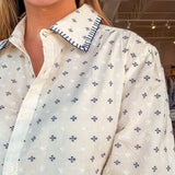 Lisbon Whipstitch Blouse- Sand