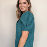 Anne Corduroy Puff Sleeve Dress