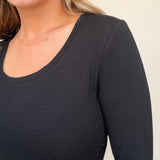 Sarah Ribbed Scoop Neck Top