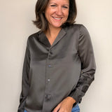 Kensley Satin Button Down Top