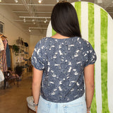 Briana Chambray Jacquard Blouse