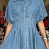 Julie V Neck Denim Dress