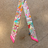 Satin Twilly- Pink Multi Abstract