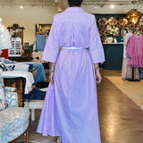 Mari Collared Stripe Maxi Dress- Orchid Pink