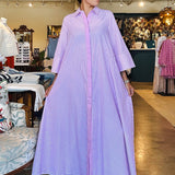Mari Collared Stripe Maxi Dress- Orchid Pink