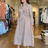 Erica Stripe Smocked Midi Dress