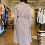 Erica Stripe Smocked Midi Dress