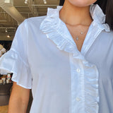 Vanessa Ruffle Top- White