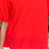Jaymie Embroidered Puff Sleeve Blouse