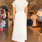 Claire Eyelet Short Sleeve Midi Dress