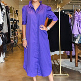 Nina Midi Shirt Dress- Purple