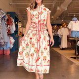 Elise Floral Collared Midi Dress