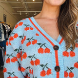 Cherry Knit Wool Cardigan