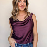 Elowen Crushed Satin Twist Tank