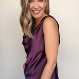 Elowen Crushed Satin Twist Tank
