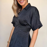 Darleen Satin Button Down Dress