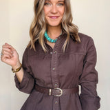 Zeana Long Sleeve Denim Dress