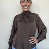 Louise Satin Cuffed Top