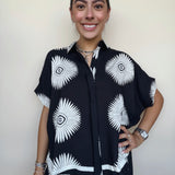Lunar Bloom Button Down Blouse