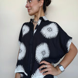 Lunar Bloom Button Down Blouse