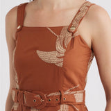 Kenny Topstitched Paneled Dress
