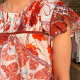 Gemma Pintucked Flutter Sleeve Top