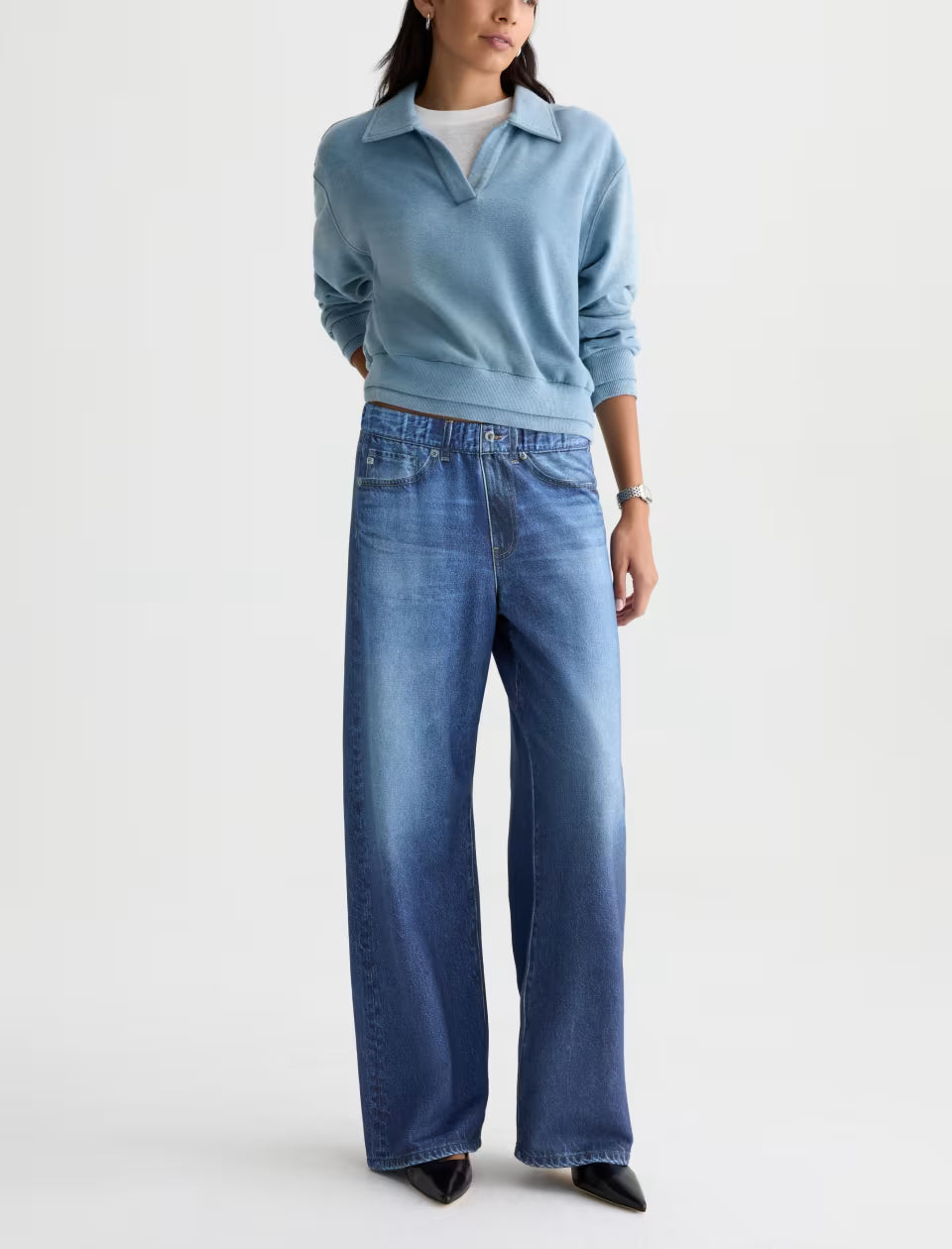 Adria Off-Duty Denim Sweatpant