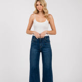 A Line Darted Jeans - Dark Wash - Elle Maxine