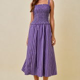 Kimmy Smocked Stripe Midi Dress