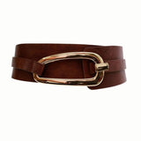 Abstract Faux Wrap Elastic Belt - Chocolate - Elle Maxine