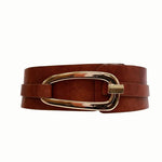 Abstract Faux Wrap Elastic Belt - Saddle - Elle Maxine