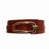 Abstract Faux Wrap Elastic Belt - Saddle - Elle Maxine