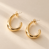 Abstract Gold Hoop Earrings - Elle Maxine