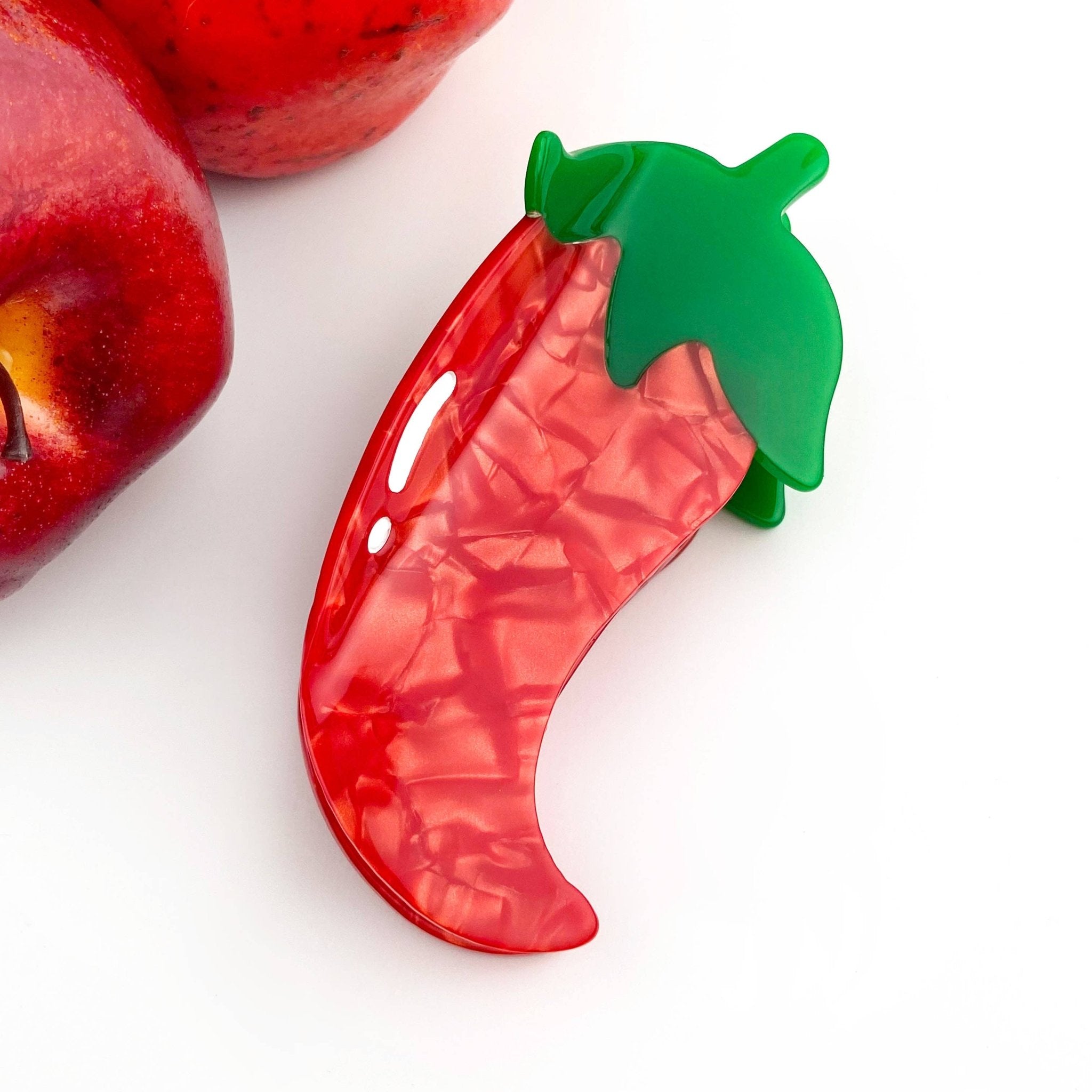 Acrylic Hair Clip - Chili Pepper - Elle Maxine