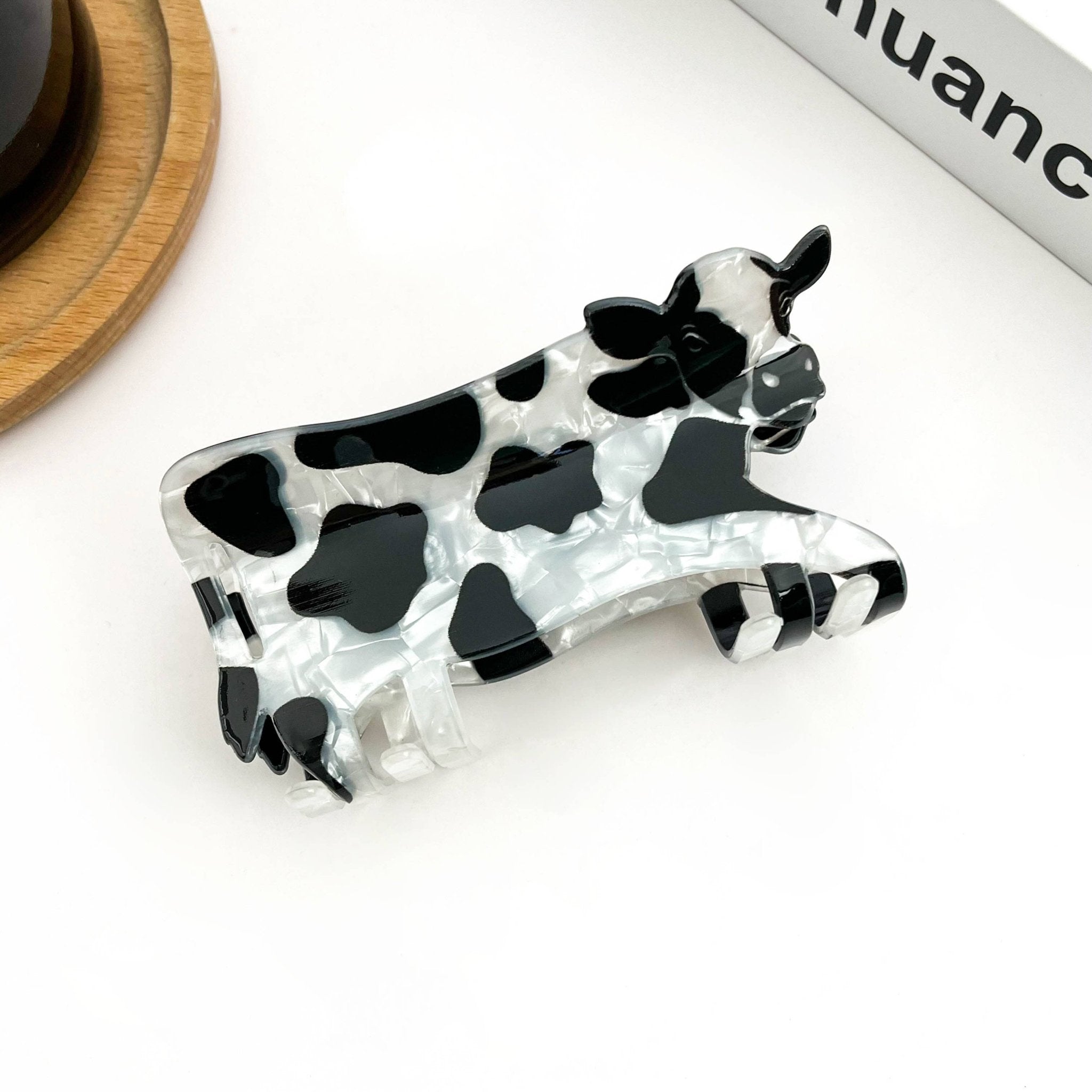Acrylic Hair Clip - Cow - Elle Maxine