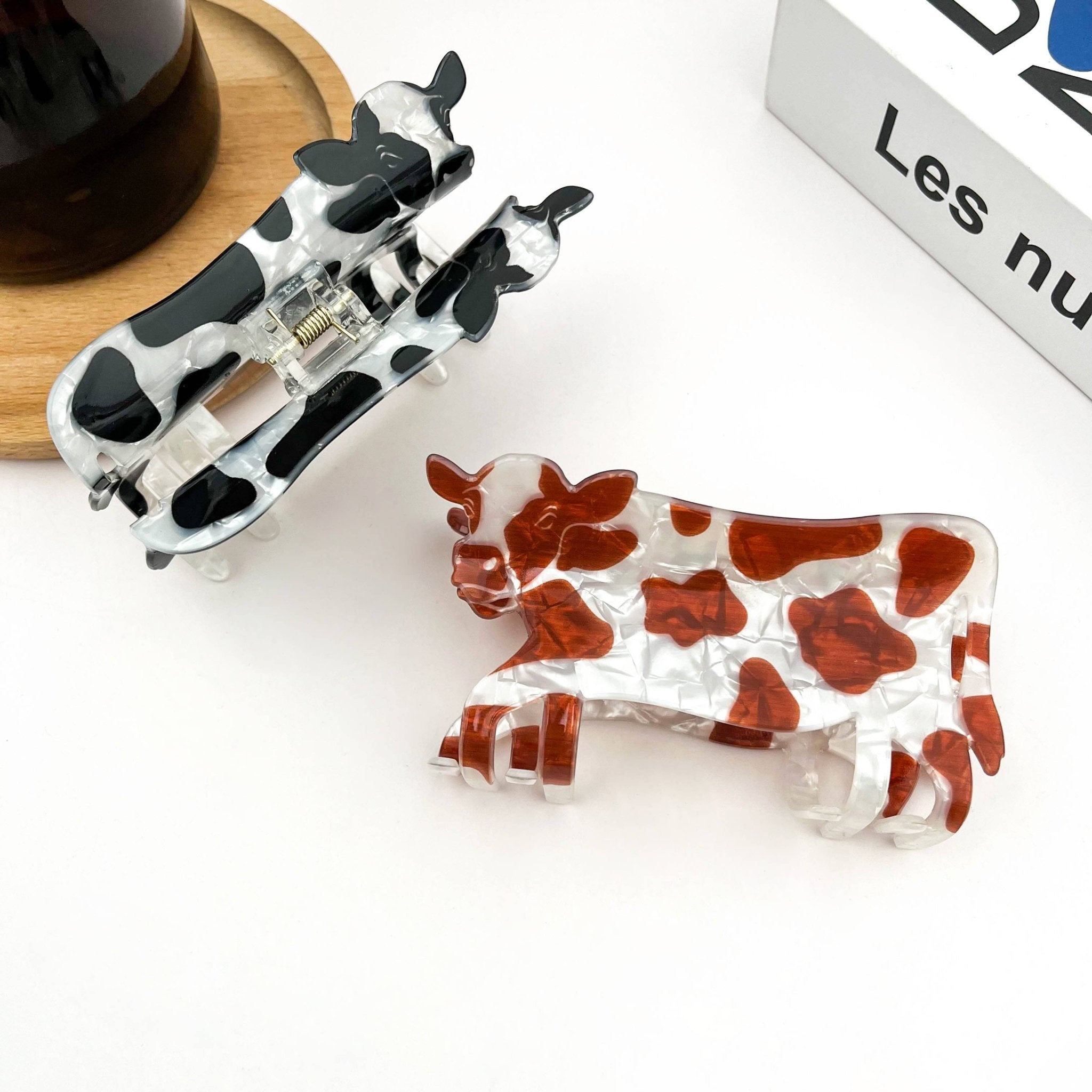 Acrylic Hair Clip - Cow - Elle Maxine