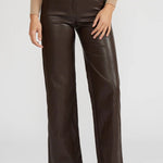 Adler Faux Leather Pant - Brown - Elle Maxine