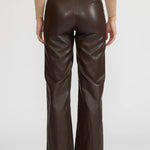 Adler Faux Leather Pant - Brown - Elle Maxine