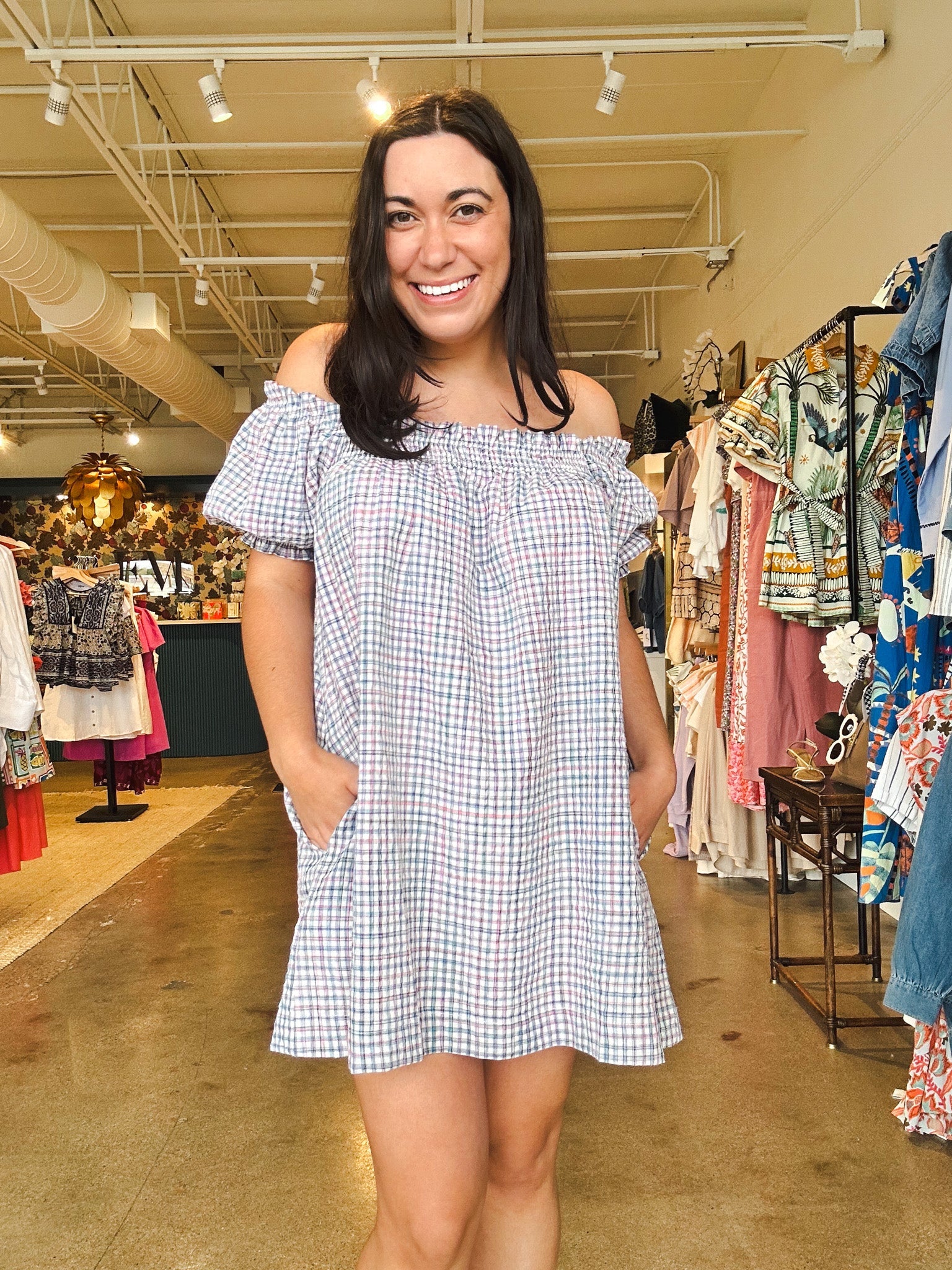 Aegean Plaid Dress - Elle Maxine