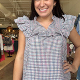 Aegean Plaid Top - Elle Maxine