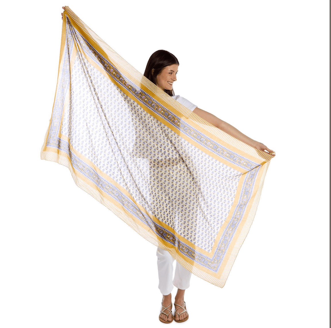 Al Fresco Block Printed Scarf - Elle Maxine