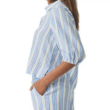 Allison Stripe Collard Top - Elle Maxine