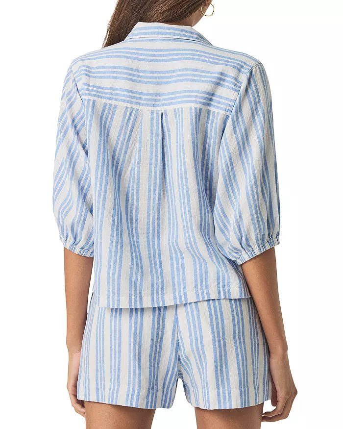Allison Stripe Collard Top - Elle Maxine