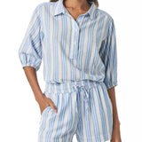Allison Stripe Collard Top - Elle Maxine