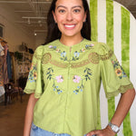 Alma Floral Embroidered Top - Elle Maxine