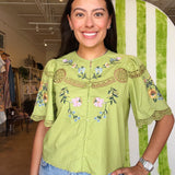 Alma Floral Embroidered Top - Elle Maxine