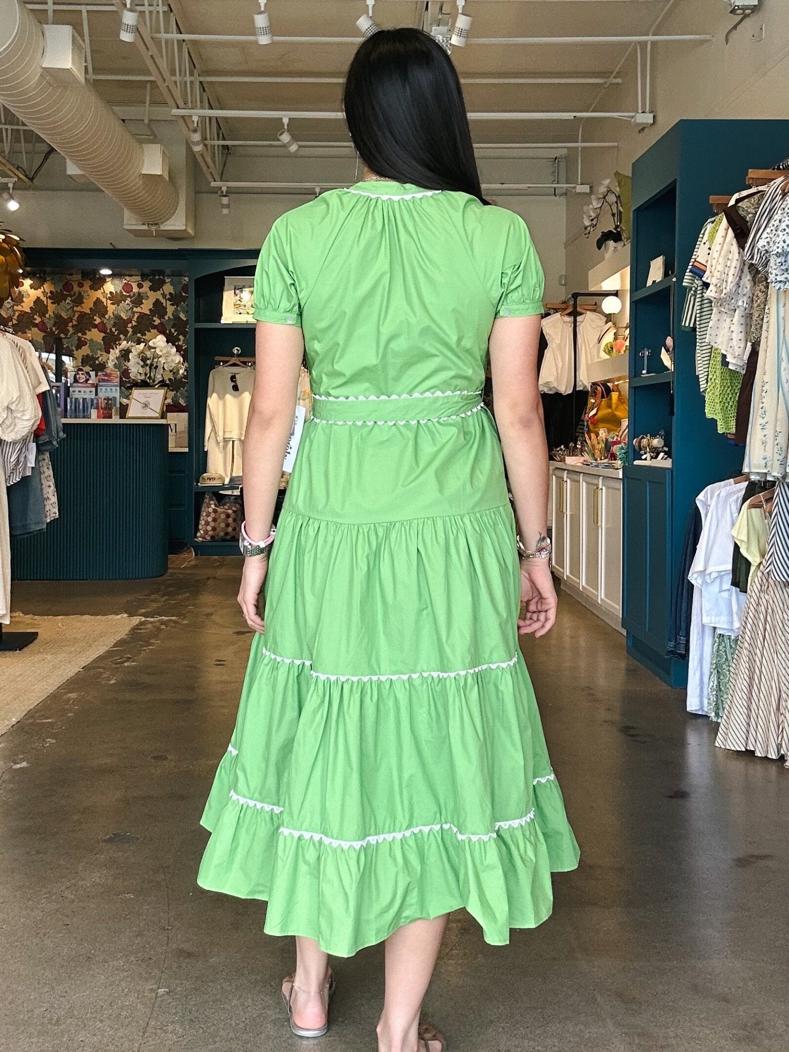 Amalie Belted Midi Dress - Elle Maxine