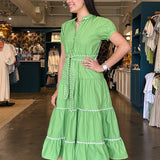 Amalie Belted Midi Dress - Elle Maxine