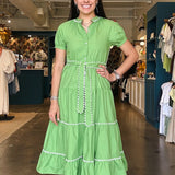 Amalie Belted Midi Dress - Elle Maxine