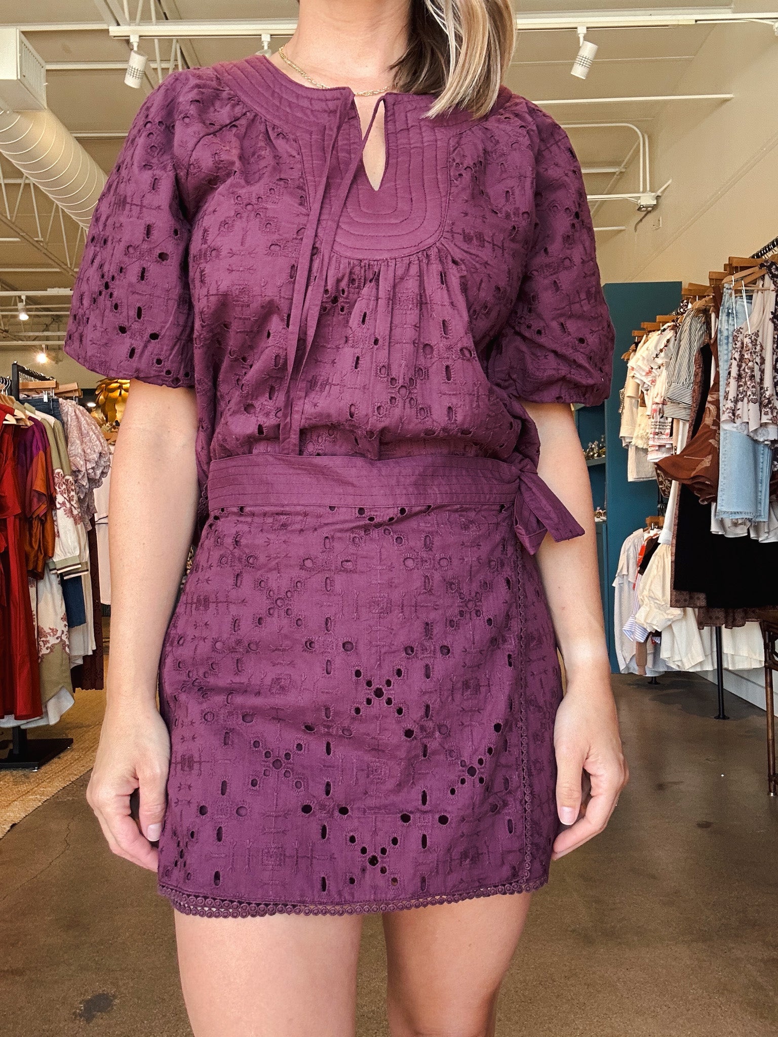 Amani Embroidered Eyelet Skort - Elle Maxine